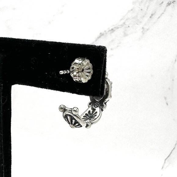 American West Orange Spiny Shell 925 Sterling Silver Hoop Earrings - Picture 3 of 6